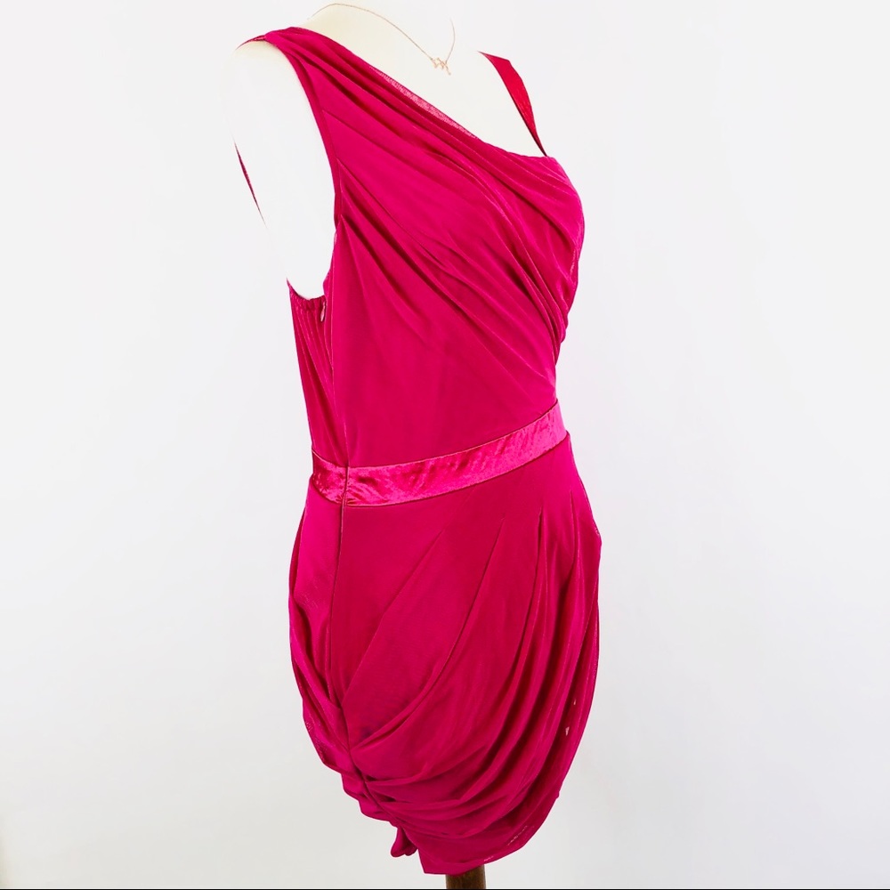 Bodycon Mini Dress Fuchsia Pink Jersey Wrap